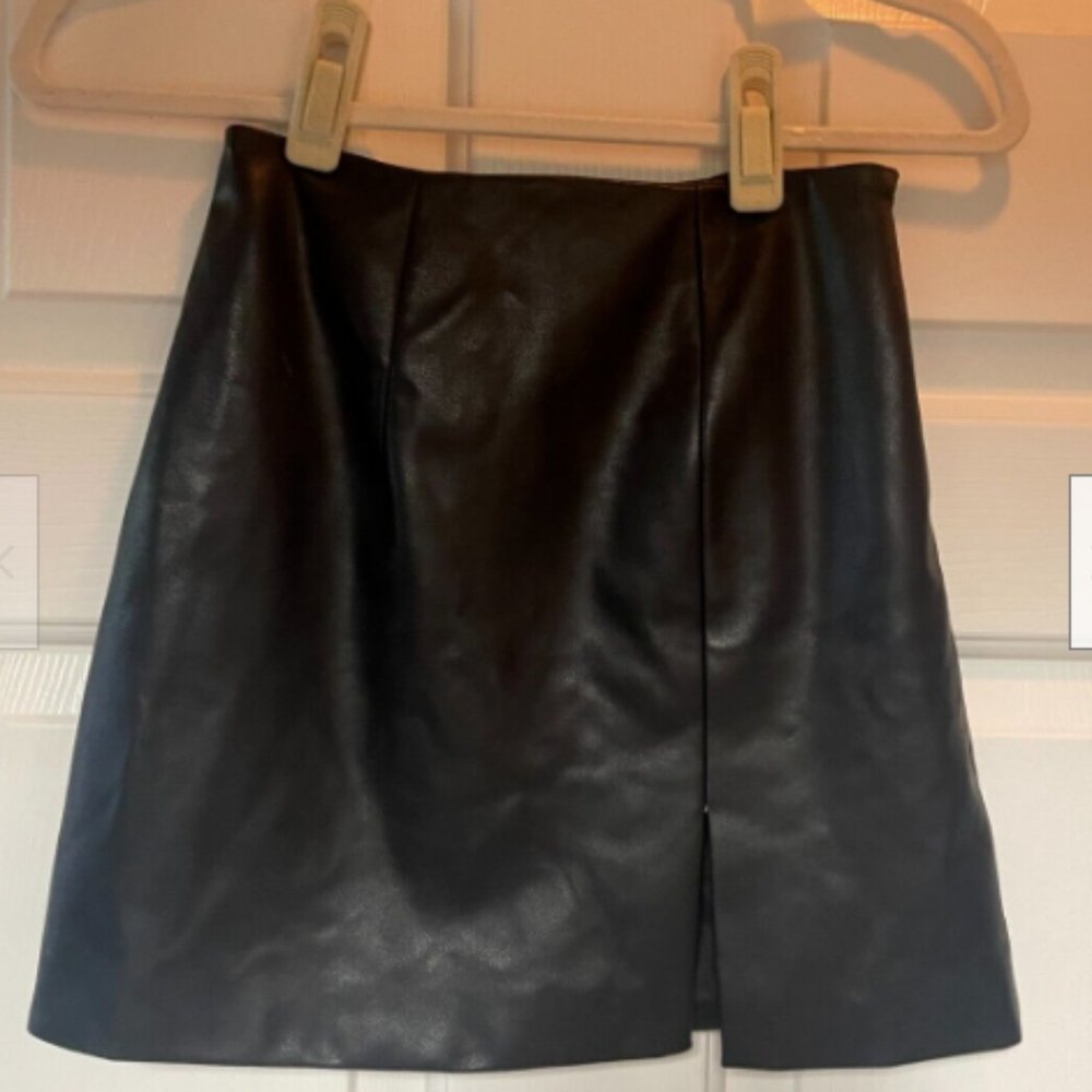 Short Faux Leather Mini Skirt High Waisted Bodycon size 0